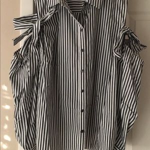 Super Cute Navy Striped Eloquii Blouse 22 - NWOT